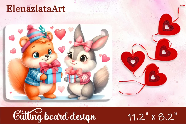 Valentine Day Cutting Board Sublimation Cutting board