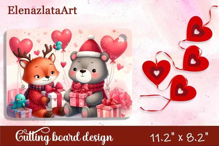 Valentine Day Cutting Board Sublimation Cutting board
