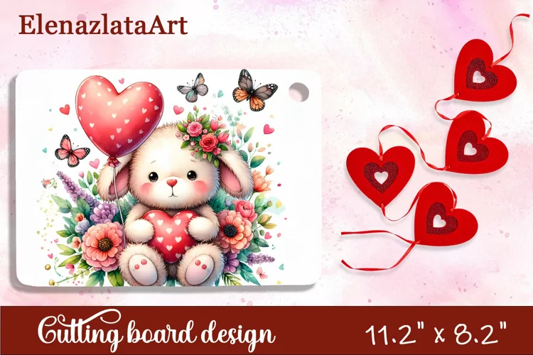 Valentine Day Cutting Board Sublimation Cutting board