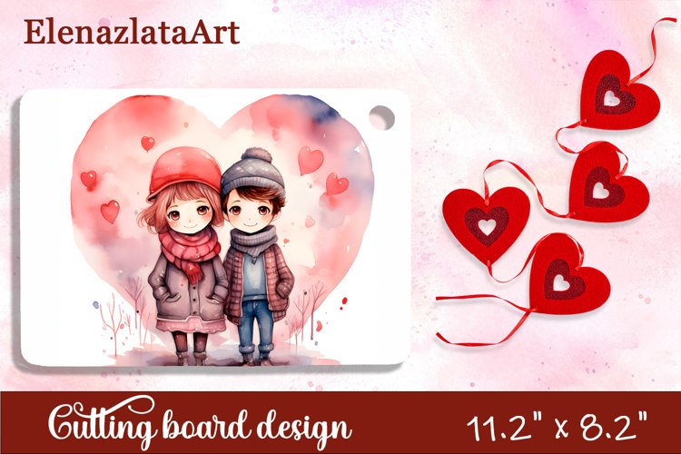 Valentine Day Cutting Board Sublimation Cutting board example image 1