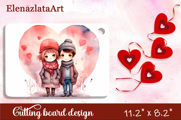 Valentine Day Cutting Board Sublimation Cutting board
