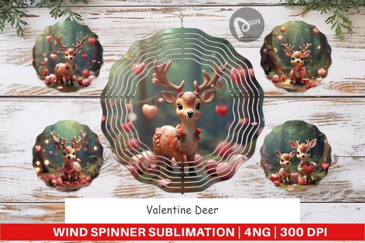 Wind Spinner Valentine Deer