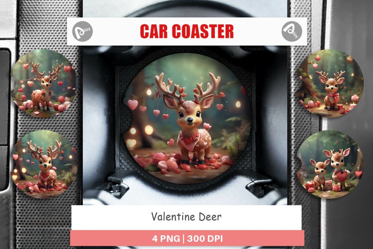 Car Coaster Valentine Deer