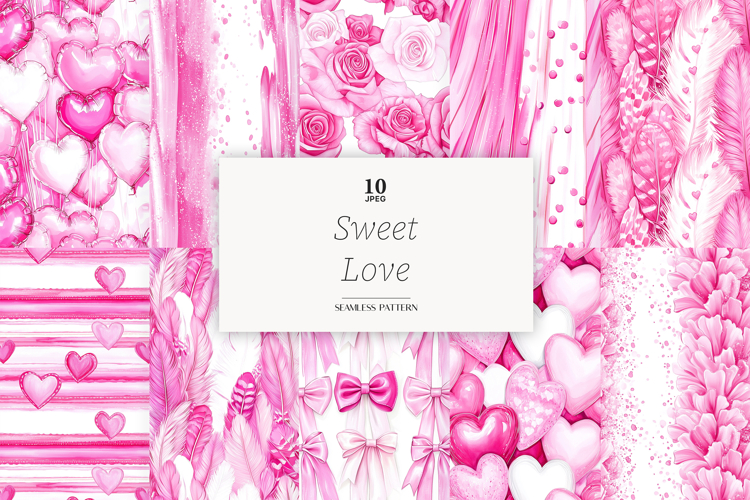 Valentine Digital Paper Collection | Pink Love Patterns