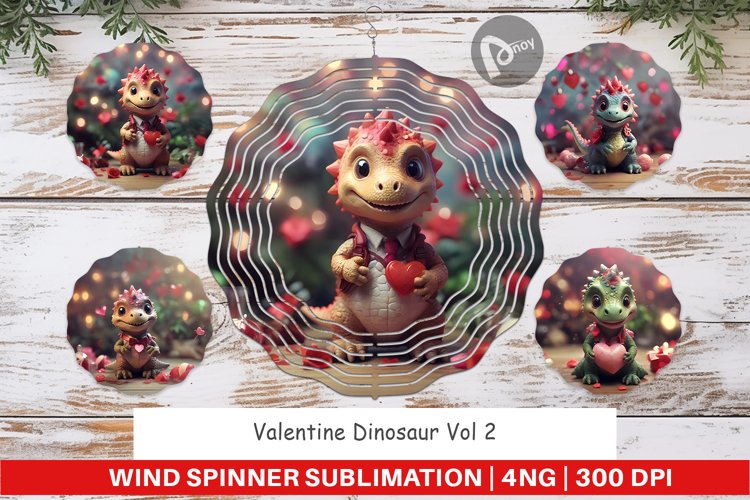 Wind Spinner Valentine Dinosaur