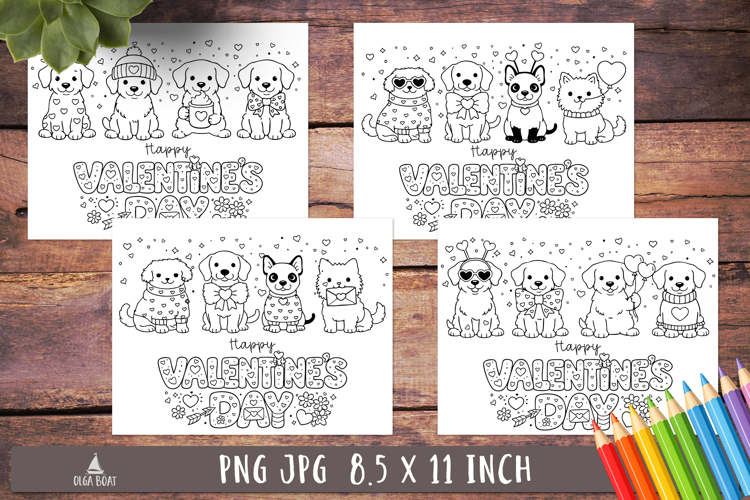 Valentine Dog Coloring Pages Happy valentines day
