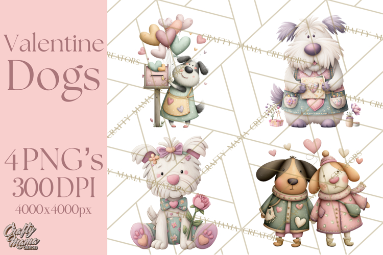 Valentine Dog Clipart PNG, Cute Valentine Dogs, Kids