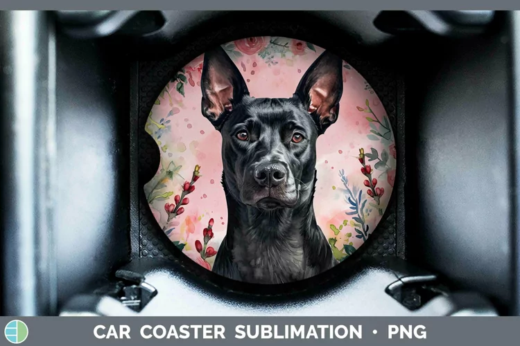 Valentine Dogs Australian Kelpie Car Coaster Sublimation De