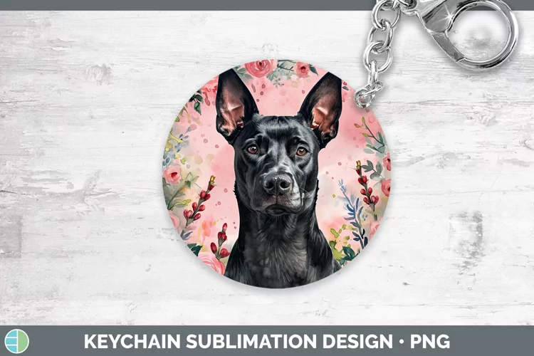 Valentine Dogs Australian Kelpie Keychain Sublimation Keyrin