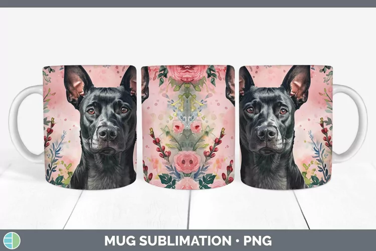 Valentine Dogs Australian Kelpie Mug Wrap Sublimation Coffee