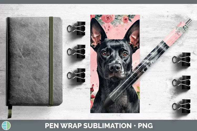 Valentine Dogs Australian Kelpie Pen Wrap Sublimation Pen De