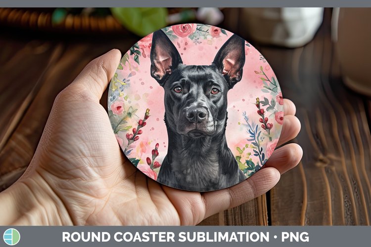 GorgeousValentine Dogs Round Coaster design.