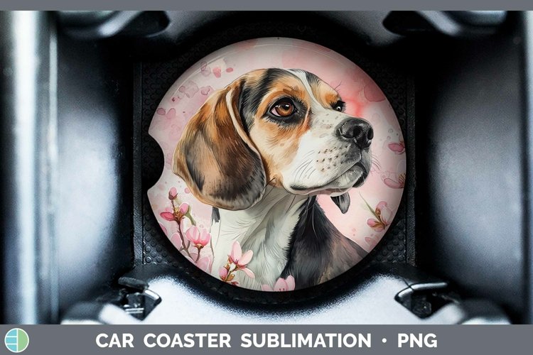 Valentine Dogs Beagle Car Coaster Sublimation Designs