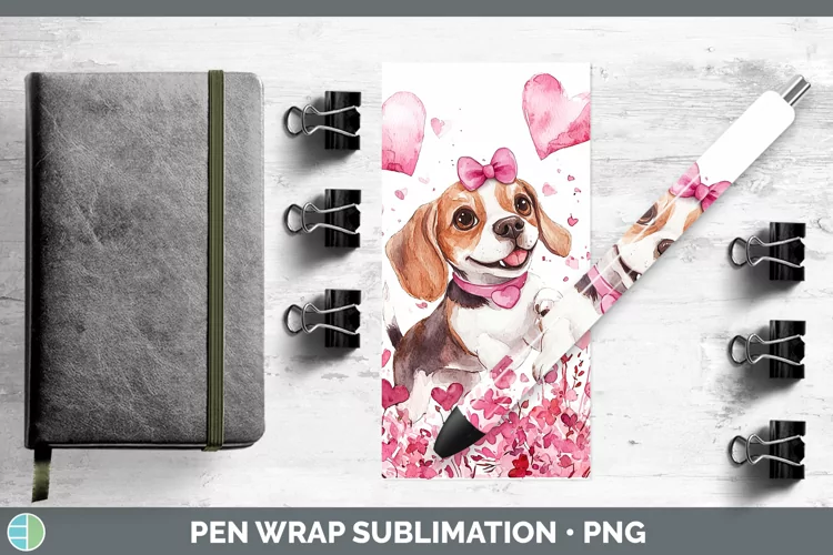 Valentine Dogs Beagle Pen Wrap Sublimation Pen Designs
