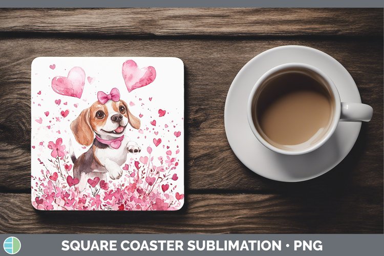 Beagle Furever Love Square Coaster