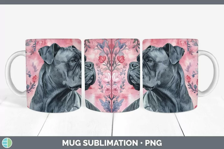 Valentine Dogs Cane Corso Mug Wrap Sublimation Coffee Cup De