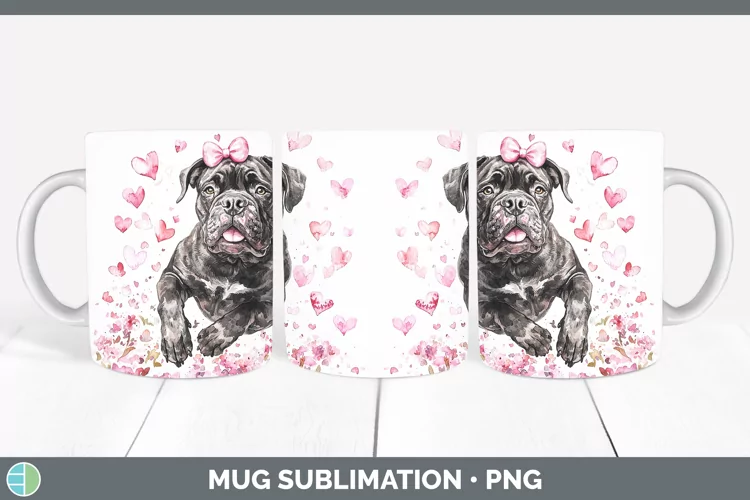 Valentine Dogs Cane Corso Mug Wrap Sublimation Coffee Cup De