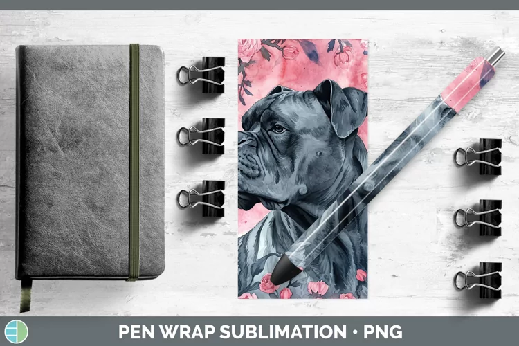Valentine Dogs Cane Corso Pen Wrap Sublimation Pen Designs