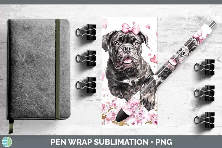 Valentine Dogs Cane Corso Pen Wrap Sublimation Pen Designs