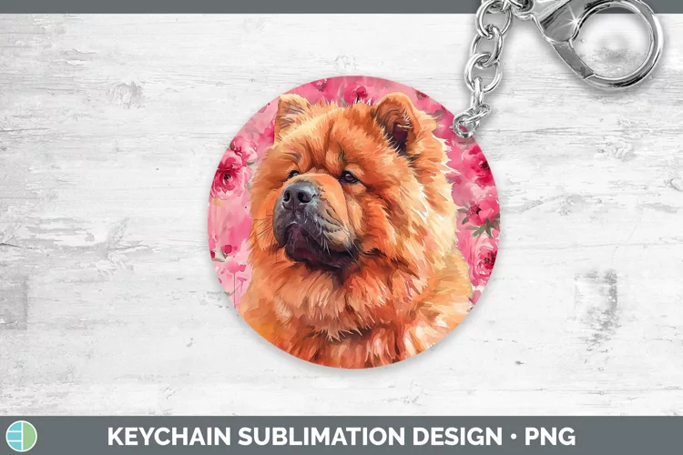 Valentine Dogs Chow Chow Keychain Sublimation Keyring Design