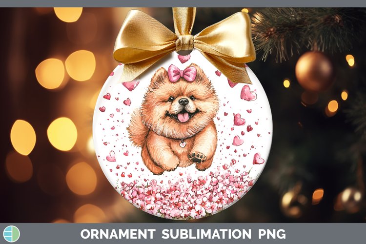 Valentine Dogs Chow Chow Ornament Sublimation Bauble Designs