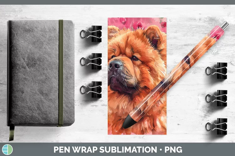 Valentine Dogs Chow Chow Pen Wrap Sublimation Pen Designs