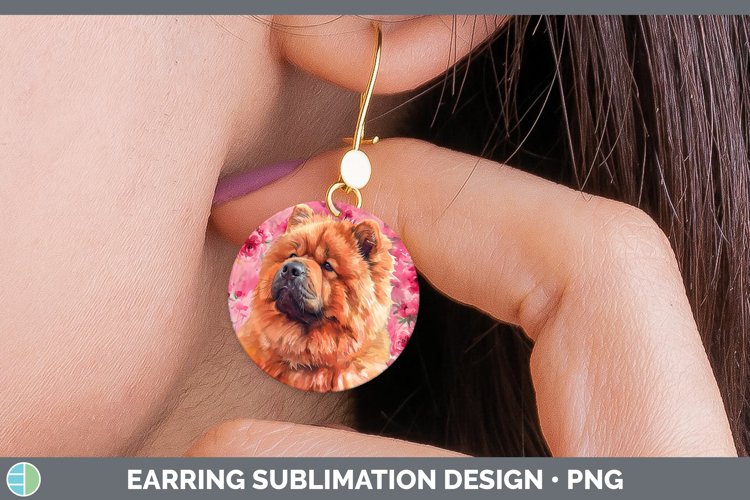 GorgeousValentine Dogs Round Earrings design.