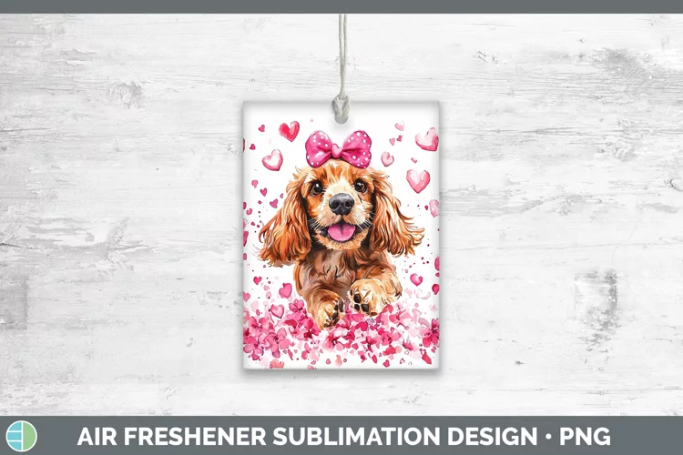 Valentine Dogs Cocker Spaniel Air Freshener Sublimation Car