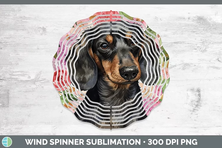 Valentine Dogs Dachshund Wind Spinner Sublimation Spinner De