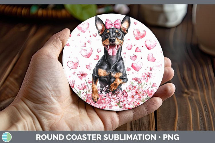 GorgeousValentine Dogs Round Coaster design.