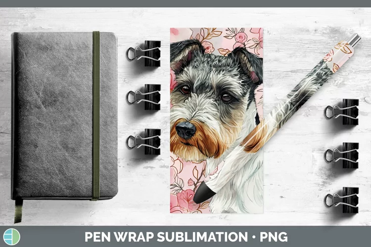 Valentine Dogs Fox Terrier Dog Pen Wrap Sublimation Pen Desi