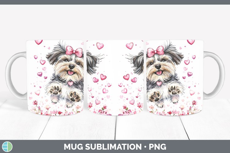 Valentine Dogs Lhasa Apso Mug Wrap Sublimation Coffee Cup De