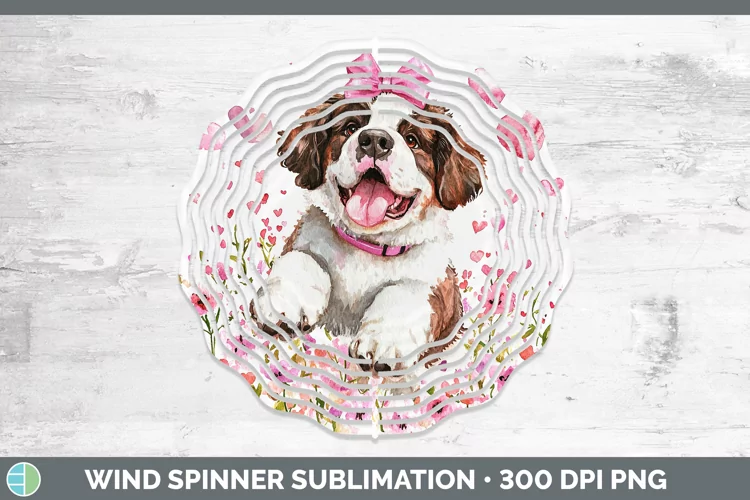 Valentine Dogs Saint Bernard Wind Spinner Sublimation Spinne