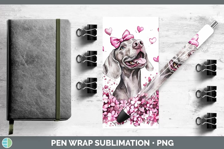 Valentine Dogs Weimaraner Pen Wrap Sublimation Pen Designs
