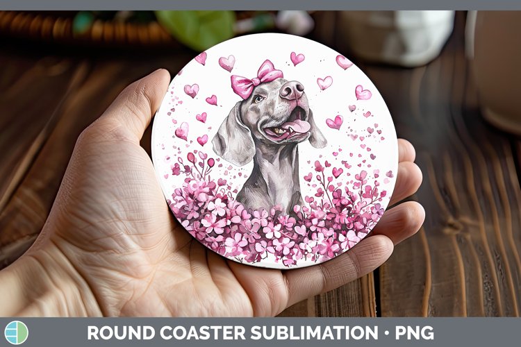 GorgeousValentine Dogs Round Coaster design.