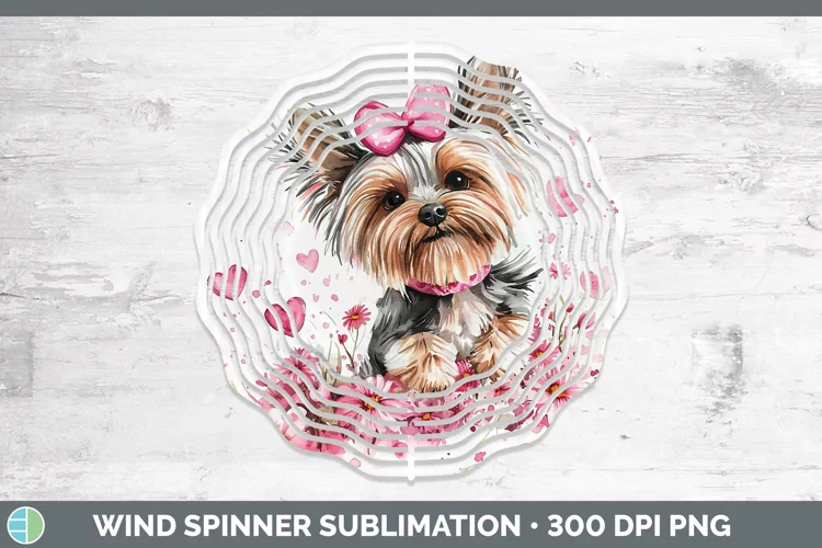 Valentine Dogs Yorkshire Terrier Wind Spinner Sublimation Sp