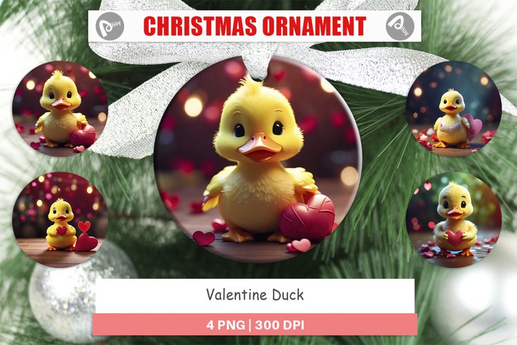 Christmas Ornaments Valentine Duck