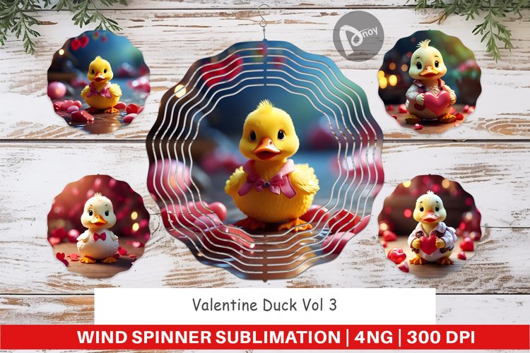 Wind Spinner Valentine Duck
