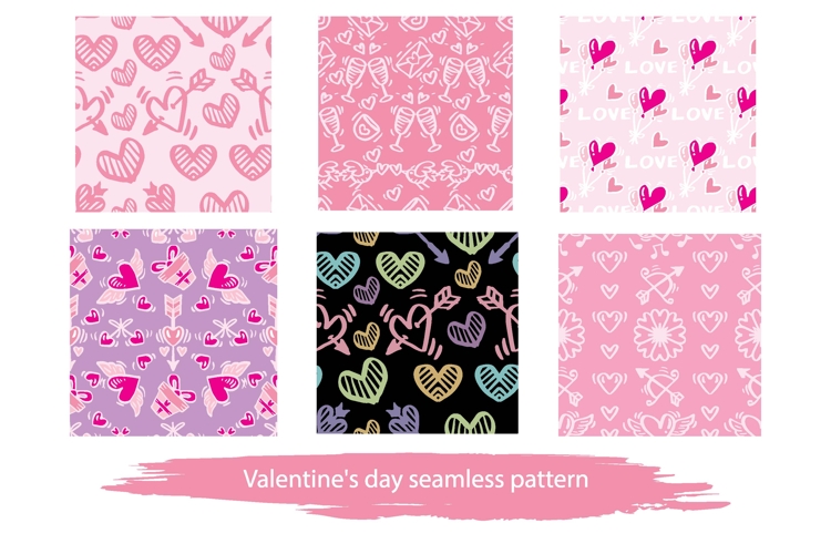 Valentines Day Seamless Patterns