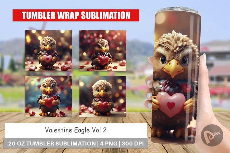 Tumbler Sublimation Wrap Valentine Eagle