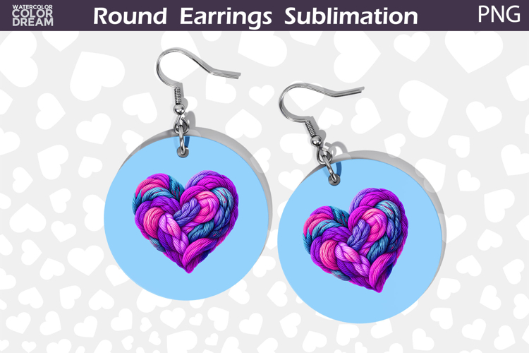Heart Latch Hook Round Earrings | Heart Valentine Earrings