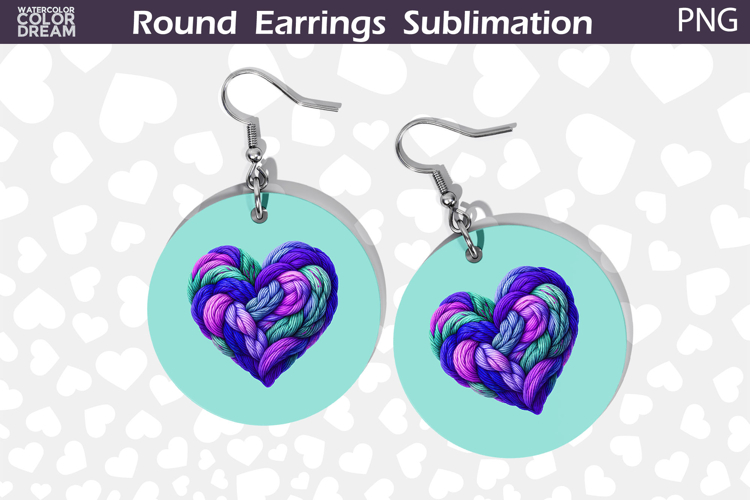 Heart Latch Hook Round Earrings | Heart Valentine Earrings