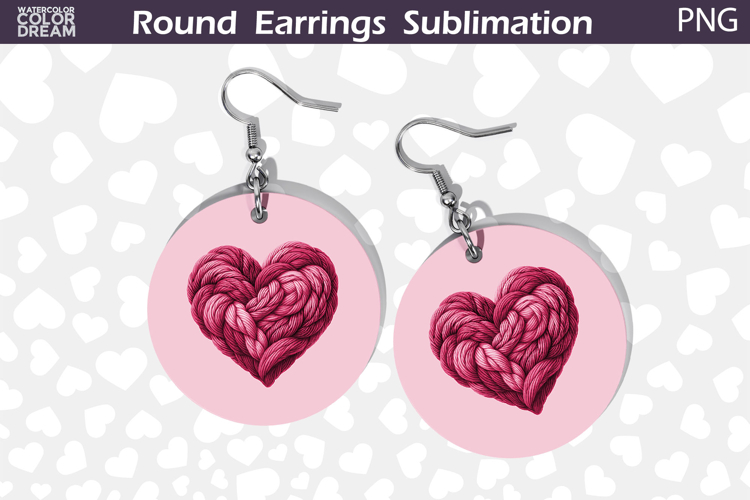 Heart Latch Hook Round Earrings | Heart Valentine Earrings