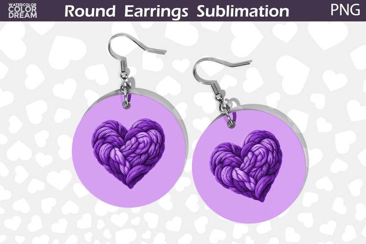 Heart Latch Hook Round Earrings | Heart Valentine Earrings