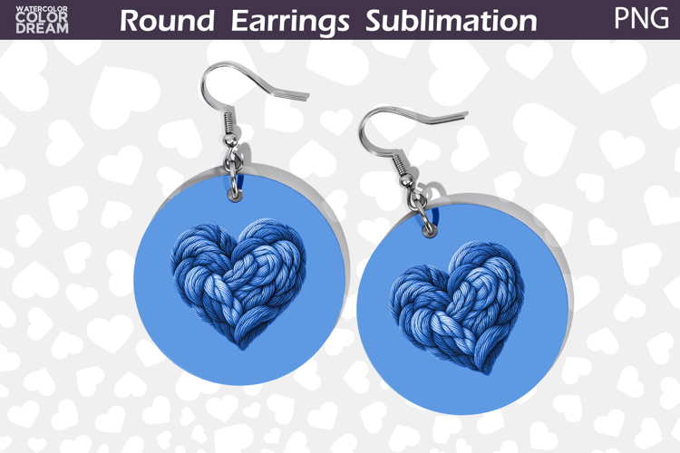 Heart Latch Hook Round Earrings | Heart Valentine Earrings