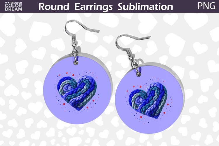 Heart Latch Hook Round Earrings | Heart Valentine Earrings
