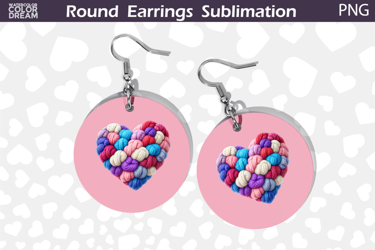Heart Latch Hook Round Earrings | Heart Valentine Earrings