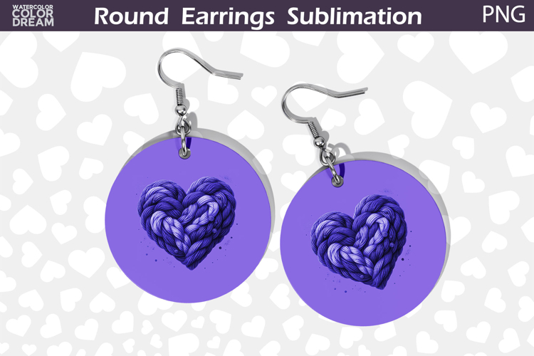 Heart Latch Hook Round Earrings | Heart Valentine Earrings