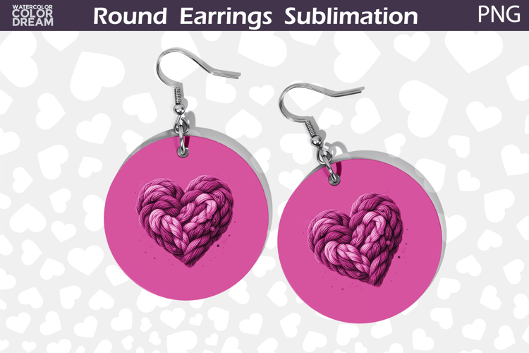 Heart Latch Hook Round Earrings | Heart Valentine Earrings
