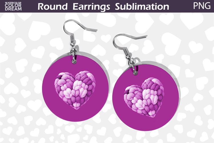 Heart Latch Hook Round Earrings | Heart Valentine Earrings